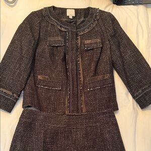 Halogen jacket and skirt. Black tweed with beautiful details. Worn once.